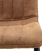 Set of Two Cantilever Aged Faux Brown Leather Dining Chairs - The Farthing