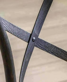 Set of Two Cross Back Black Dining Chairs- Rattan Tops - The Farthing