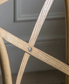 Set of Two Cross Back Oak Dining Chairs- Rattan Tops - The Farthing