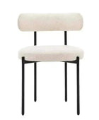 Set of Two Curved Back Cream Fabric Dining Chairs - The Farthing