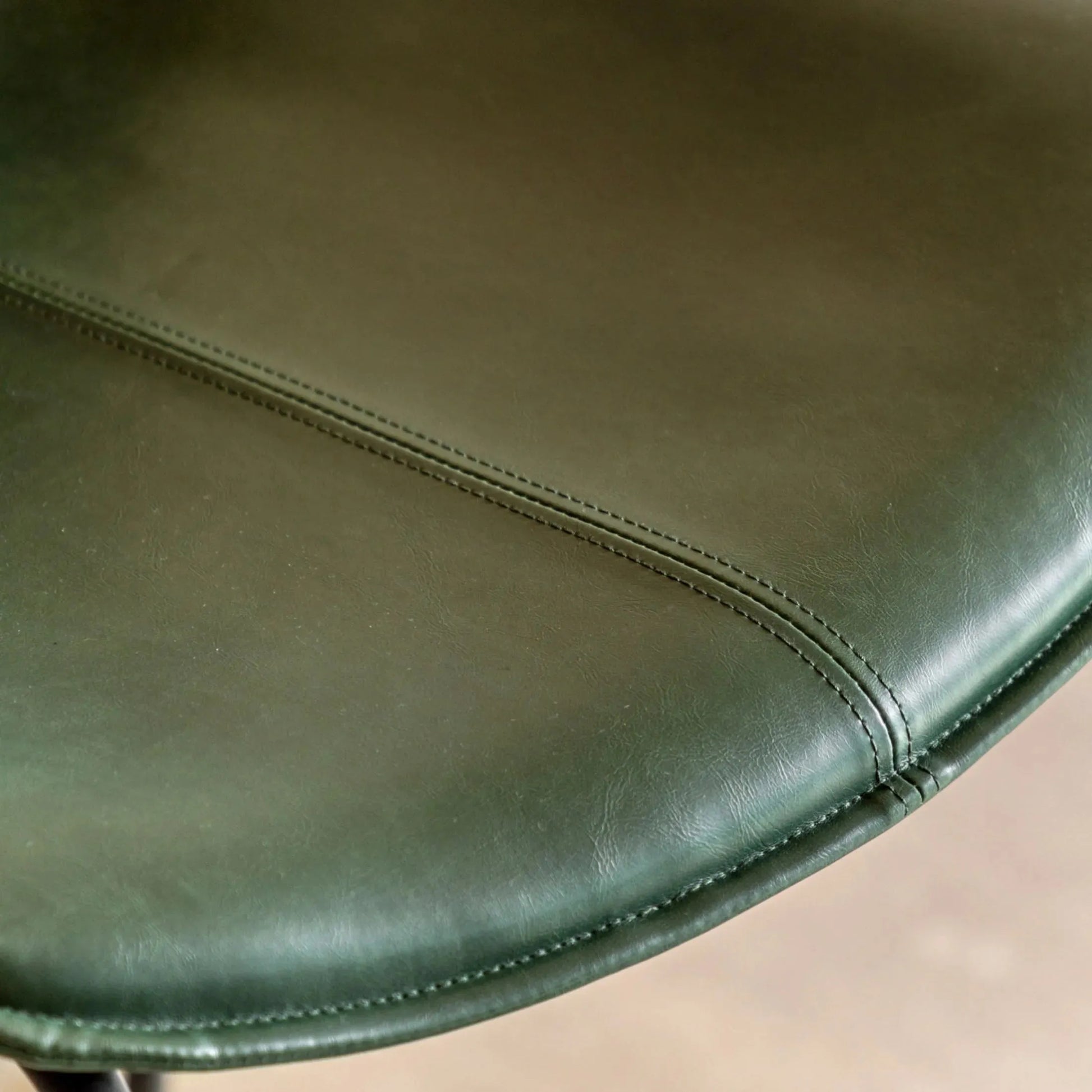 Set of Two GreenFaux Leather Bar Stools - The Farthing