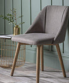 Set of Two Grey Fabric Wilston Dining Chairs - The Farthing