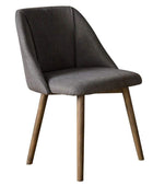 Set of Two Grey Fabric Wilston Dining Chairs - The Farthing