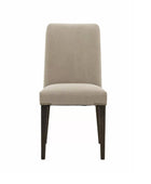 Set of Two Grey Linen Padded Dining Chairs - The Farthing