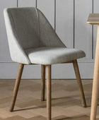 Set of Two Light Fabric Wilston Dining Chairs - The Farthing