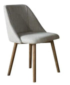 Set of Two Light Fabric Wilston Dining Chairs - The Farthing