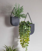 Set of Two Matt Black Metal Wall Planters - The Farthing