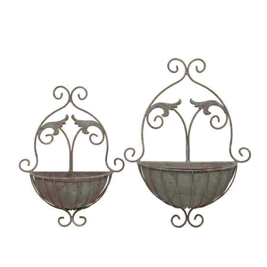 Set of Two Metal Decorative Frame Wall Planters - The Farthing
