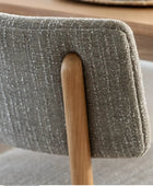 Set of Two Mid Century Grey Fabric Dining Chairs - The Farthing
