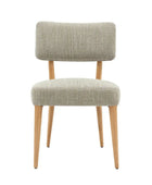 Set of Two Mid Century Grey Fabric Dining Chairs - The Farthing