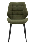 Set of Two Mid-Century inspired Green Fabric Dining Chairs - The Farthing