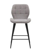Set of Two Mid Century Inspired Grey Fabric Backed Stools - The Farthing