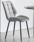 Set of Two Mid-Century inspired Grey Fabric Dining Chairs - The Farthing