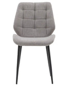 Set of Two Mid-Century inspired Grey Fabric Dining Chairs - The Farthing
