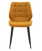 Set of Two Mid-Century inspired Ochre Fabric Dining Chairs - The Farthing