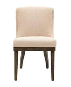 Set of Two Mid Century Inspired Taupe Fabric Dinning Chairs - The Farthing