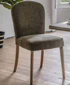 Set of Two Moss Green Fabric Holstock Dining Chairs - The Farthing