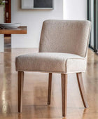 Set of Two Neutral Taupe Linen Dining Chairs - The Farthing