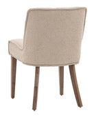 Set of Two Neutral Taupe Linen Dining Chairs - The Farthing