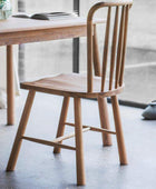 Set of Two Oak Nordic Style Dining Chairs - The Farthing