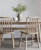 Set of Two Oak Nordic Style Dining Chairs - The Farthing