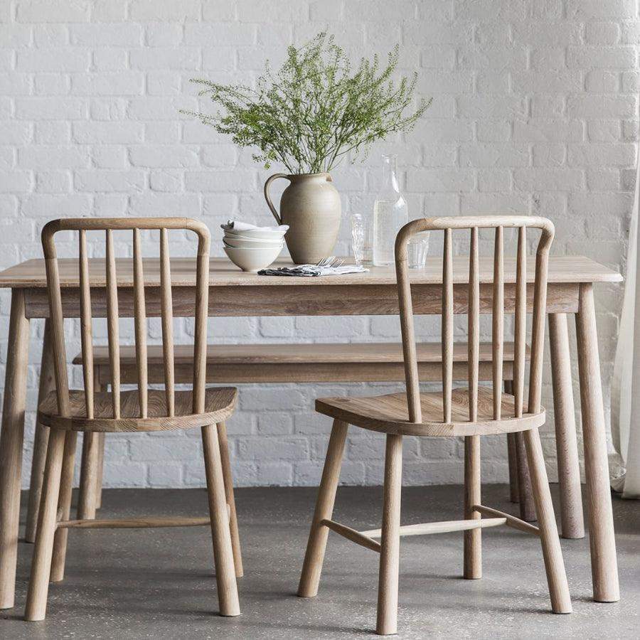 Set of Two Oak Nordic Style Dining Chairs - The Farthing