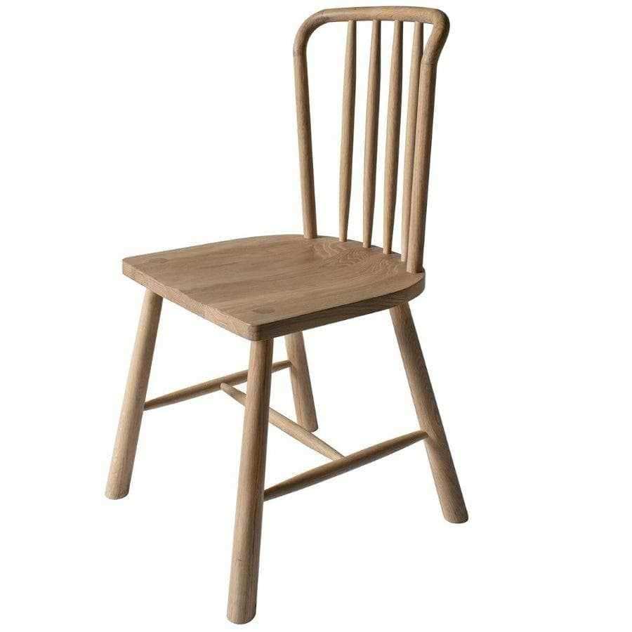 Set of Two Oak Nordic Style Dining Chairs - The Farthing