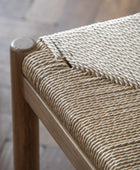 Set of Two Oak Woven Top Dining Chairs - The Farthing