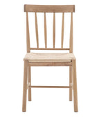 Set of Two Oak Woven Top Dining Chairs - The Farthing