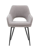 Set of Two Open Back Grey Fabric Dining Chairs - The Farthing
