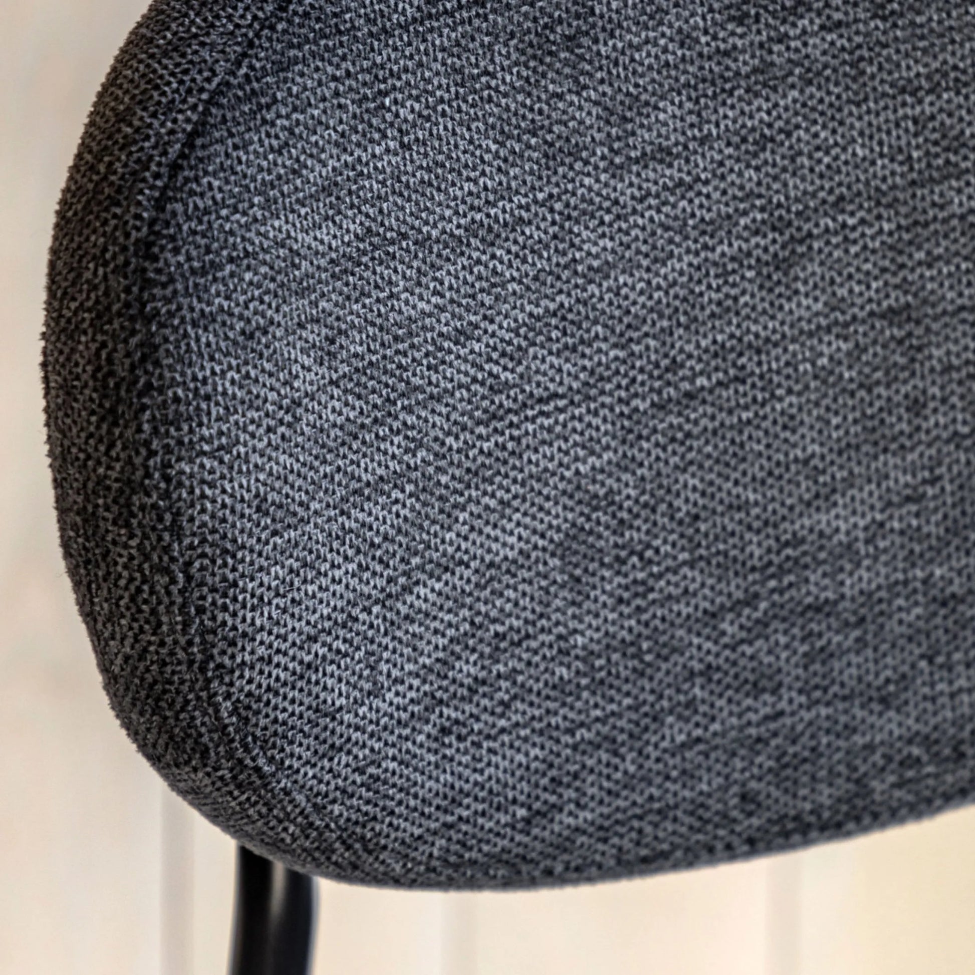 Set of Two Oval Back Charcoal Fabric Bar Stools - The Farthing