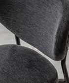 Set of Two Oval Back Charcoal Fabric Dining Chairs - The Farthing