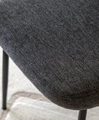 Set of Two Oval Back Charcoal Fabric Dining Chairs - The Farthing