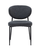 Set of Two Oval Back Charcoal Fabric Dining Chairs - The Farthing