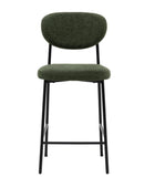 Set of Two Oval Back Green Fabric Bar Stools - The Farthing