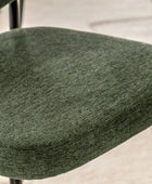 Set of Two Oval Back Green Fabric Dining Chairs - The Farthing