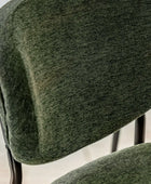 Set of Two Oval Back Green Fabric Dining Chairs - The Farthing
