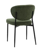 Set of Two Oval Back Green Fabric Dining Chairs - The Farthing