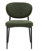 Set of Two Oval Back Green Fabric Dining Chairs - The Farthing