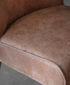 Set of Two Tan Leather Dining Chairs - The Farthing