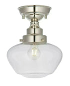 Shiny Nickel and Glass School House Ceiling Light - The Farthing