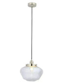 Shiny Nickel and Glass School House Pendant Light - The Farthing