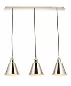 Shiny Nickel Shade 3 Pendant Light - The Farthing