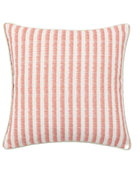 Showerproof Coral & Green Geometric Cushion - The Farthing