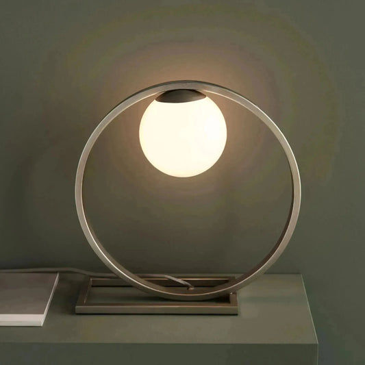 Silver Art Deco Opal Sphere Table Light - The Farthing