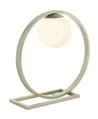 Silver Art Deco Opal Sphere Table Light - The Farthing
