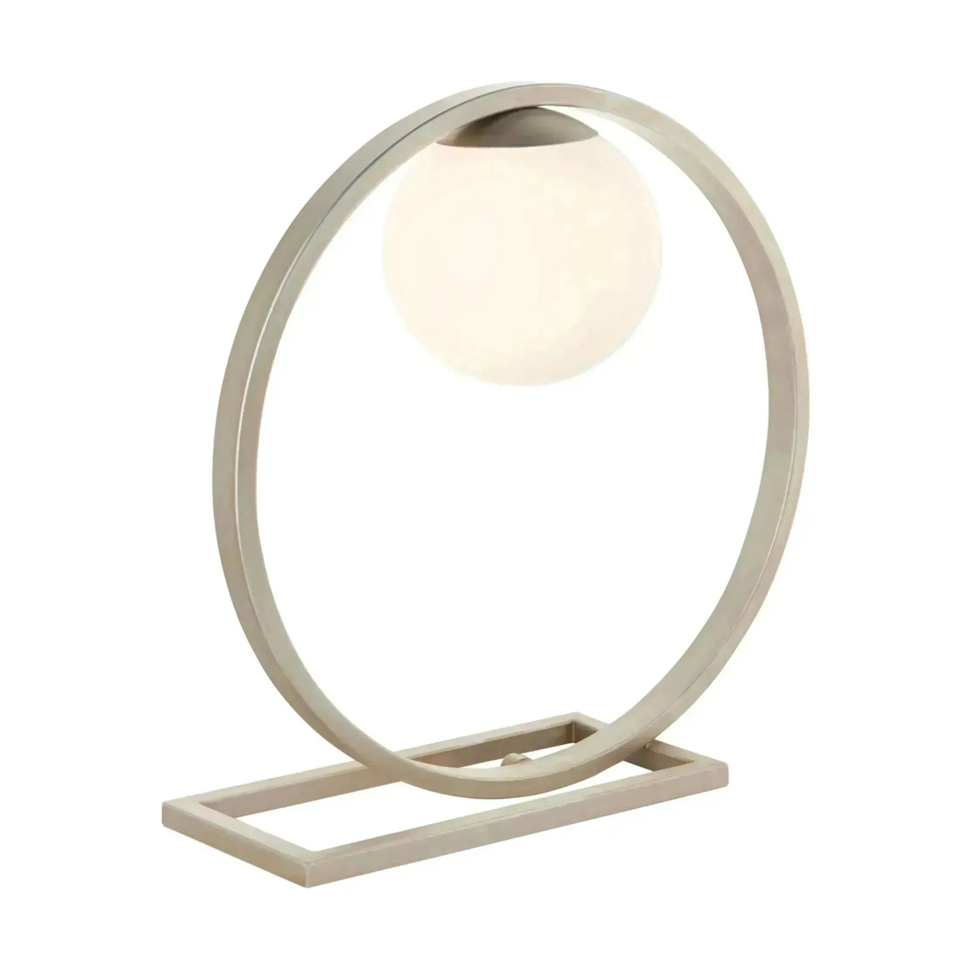 Silver Art Deco Opal Sphere Table Light - The Farthing