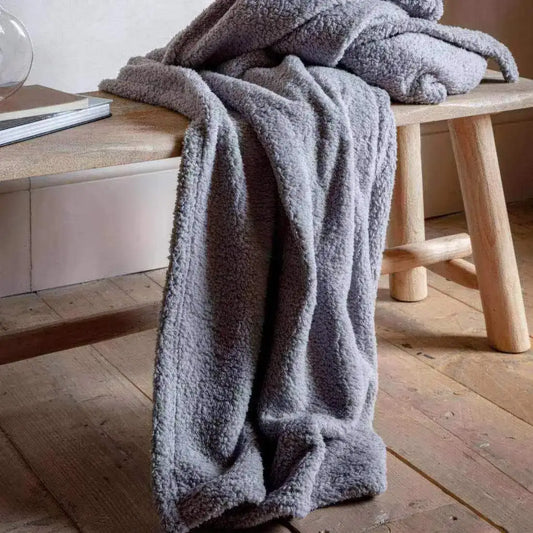 Silver Grey Fleece Throw - The Farthing