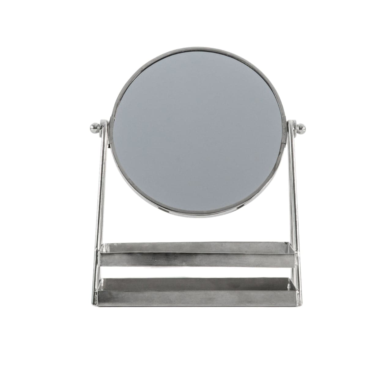 Silver Industrial Styled Vanity Mirror with Storage Tray - The Farthing