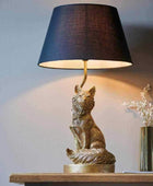 Sitting Golden Fox Table Light with Shade - The Farthing